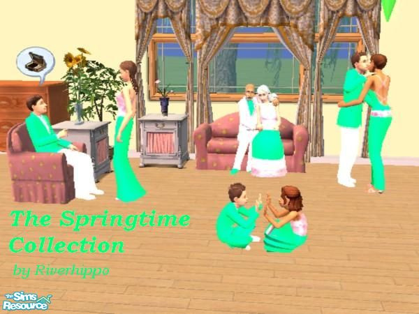Sims 2 — Springtime Collection by riverhippo — A lovely set for all ages (that can wear formal clothing) filled with