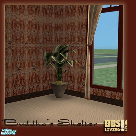 Sims 2 — Buddha's Shelter bedroomset, Plant by BetterbeSim — \"Authentic\" eastern plant for a natural