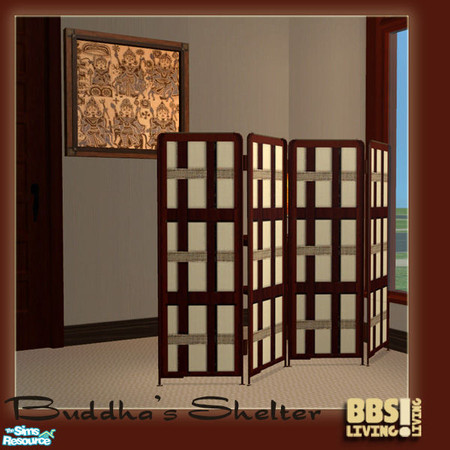 Sims 2 — Buddha's Shelter bedroomset, Screen by BetterbeSim — Wooden and Jute screen, to make sure your Sims can change