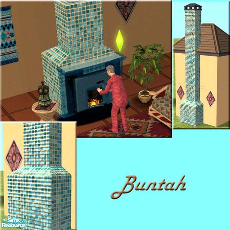 Sims 2 — Southwest Tile Chimney by buntah — This is a chimney only. NOT A FIREPLACE. If you don't know how to install