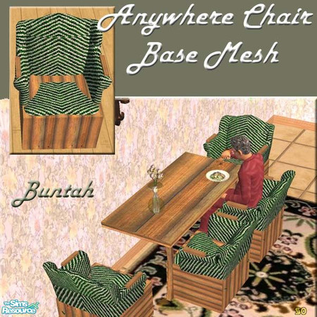 Sims 2 — Anywhere Chair - BASE MESH by buntah — This is the base mesh file for my Anywhere Chairs. It includes the frame