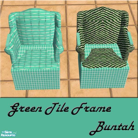 Sims 2 — Anywhere Chair - Green Tile Frame by buntah — This chair is more than just an easy chair ... it also works with