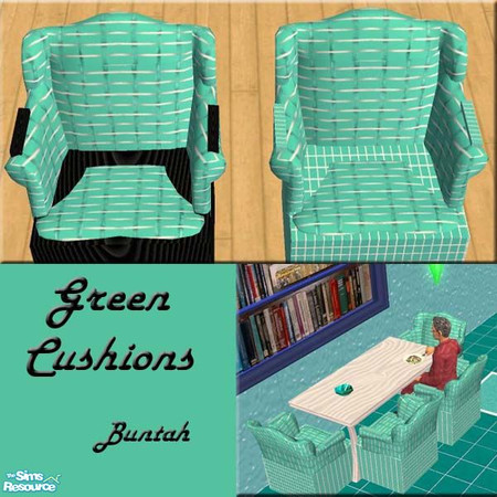 Sims 2 — Anywhere Chair - Green Cushions by buntah — This chair is more than just an easy chair ... it also works with