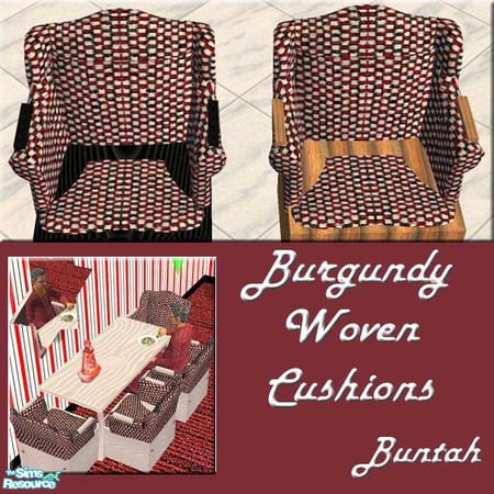 Sims 2 — Anywhere Chair - Red Weave Cushions by buntah — This chair is more than just an easy chair ... it also works