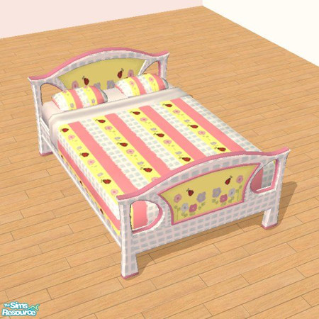 Sims 2 — ChicaShab Blue Bed Frame by STP Carly — ChicaShab bedroom set for that handpainted look.