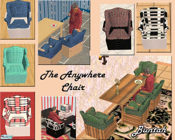 Sims 2 — The Anywhere Chair by buntah — I don't know about the rest of you, but I've always wanted an arm chair that my