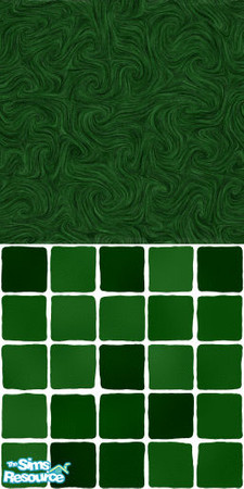 Sims 2 — MDP Forest Swirl Half Solid-Tile by MelandStv — There are 10 colours and 2 textures for a total of 20 walls in