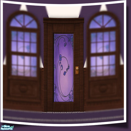 Sims 2 — Dark Purple door by sww — made by sww *has both frame and glass in it*