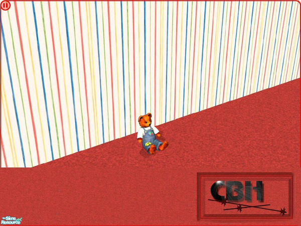 Sims 2 — CBH-Smiley Love Teddy Bear by chelebellhell — Copper colored fur teddy with flowered patches on knee, chest, and