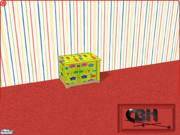 Sims 2 — CHB-Smiley Love Toy Box by chelebellhell — Design matches the green, groovy floor lamp shade.