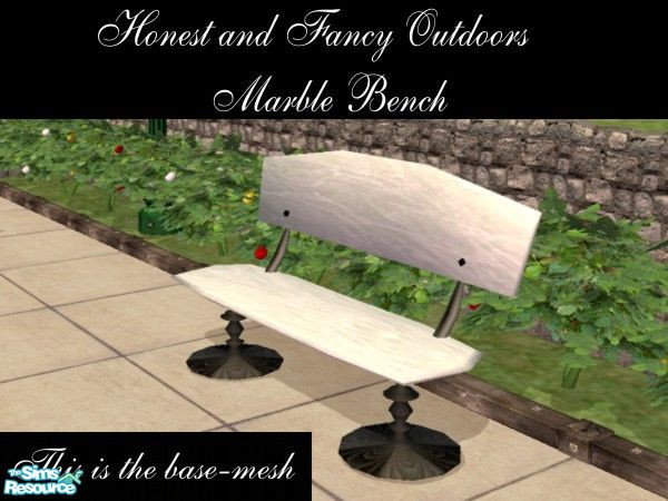 Sims 2 — Honest and Fancy Outdoors - White Bench by LaLunaRossa72 — Adding variety and style to your home without