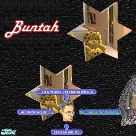 Sims 2 — Modern Star-Shaped Mirror by buntah — This mirror has a shadow from the original that I can't get rid of, so it