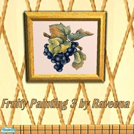 Sims 2 — Fruity Painting Grapes by Raveena — Part of the Fruity kitchen set.