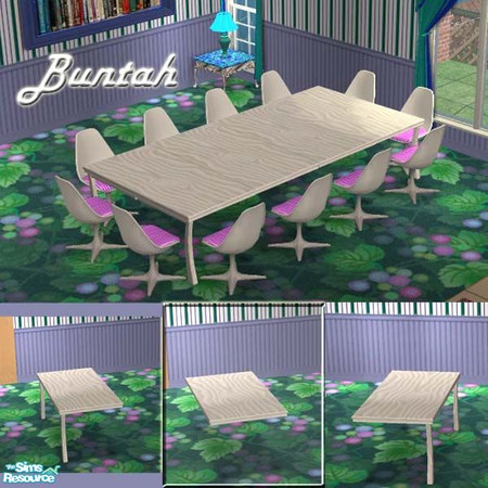 Sims 2 — White Any-Size Table - CENTER by buntah — This is a recolor of my Any-Size Table. You MUST have the Dark Wood