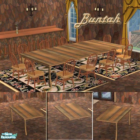 Sims 2 — Medium Wood Any-Size Table - CENTER by buntah — This is a recolor of my Any-Size Table. You MUST have the Dark