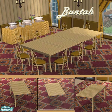 Sims 2 — Light Wood Any-Size Table - CENTER by buntah — This is a recolor of my Any-Size Table. You MUST have the Dark