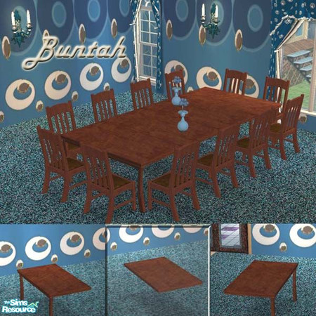 Sims 2 — Dark Wood Any-Size Table - CENTER MESH by buntah — This is the center section for the Any-Size table. This is