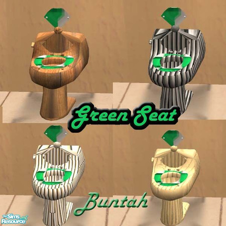 Sims 2 — Green Toilet Chair Seat by buntah — If you want to read a good book, where do YOU like to read it best? (LOL)