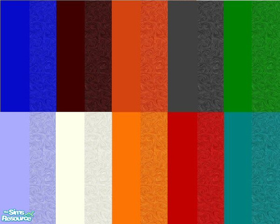 Sims 2 — MDP Colour Pack II Solid Walls by MelandStv — There are 10 colours and 2 textures for a total of 20 walls in