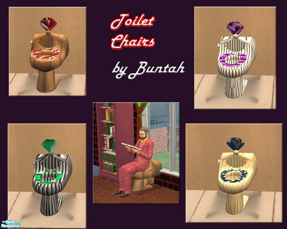 Sims 2 — Toilet Chairs by buntah — If you want to read a good book, where do YOU like to read it best? (LOL) This are NOT