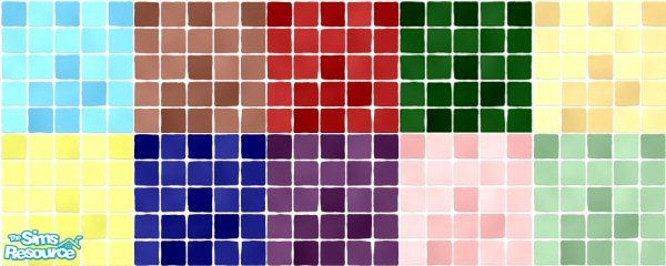 Sims 2 — MDP Colour Pack I Floor Tiles by MelandStv — There are 10 colourful floor tiles in this set. They are part of my
