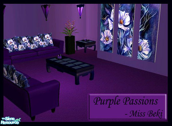 Sims 2 — Purple Passion Sofa Set 2 by miss_beki — Purple Passion Sofa Set Series 2. This set includes 2 Original Mesh