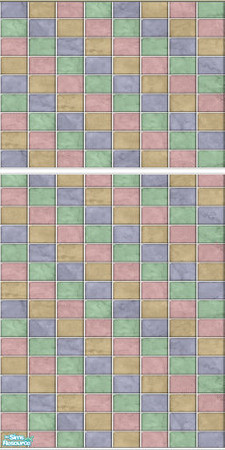 Sims 2 — RainBow Marble Set - Rw1 by eriduserpent — Rainbow Marble Full tile wall with white strip. Designed By The