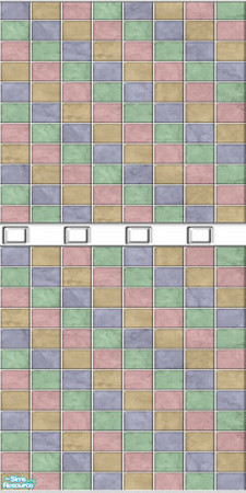 Sims 2 — RainBow Marble Set - Rw2 by eriduserpent — Rainbow Marble Full tile wall with decorated white strip. Designed By