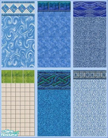 Sims 2 — Pool Liners & Tiles Set 1 by msnicoleking — A variety of 6 different liners or tile coverings to really make