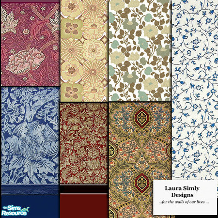 Sims 2 — Laura Simly Authentic Victorian Wallpaper Set by debs913 — Here are seven authentic Victorian wallpapers, six