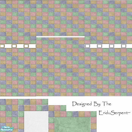 Sims 2 — RainBow Marble Set by eriduserpent — 3 walls...3 tiles. Mixed marble. Designed By The EriduSerpent~