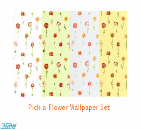 Sims 2 — Pick-a-Flower Wallpaper Set by thekewlestnerd — Cute floral wallpaper design for your sims!