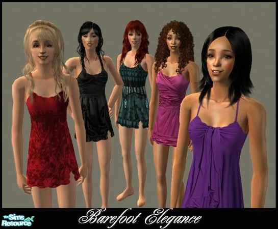 Sims 2 — Barefoot Elegance by Dirtdevill — Entertain their eyes in this elegantly set of 5 different Chic and flattering