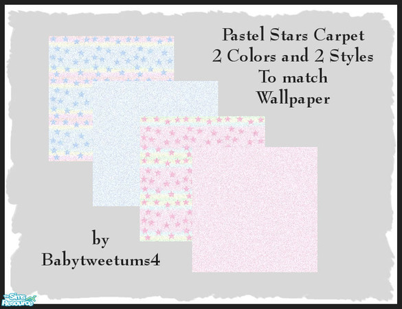Sims 2 — Pastel Stars Carpet by babytweetums4 — This carpet was made to match my Pastel Stars Wallpaper.Two solid colors