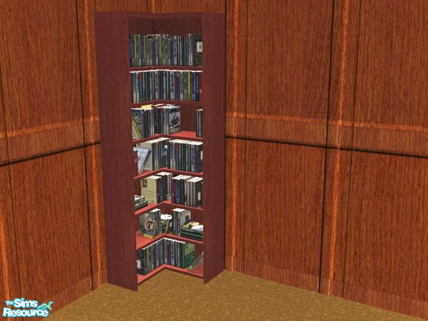 Sims 2 — Truly Modern Study - cherry - corner bookcase by ead425 — 