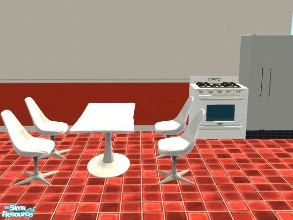 Sims 2 — Fridge and cooker to match my white kitchen. by qvisn — Also table and chairs in white, by qvisn