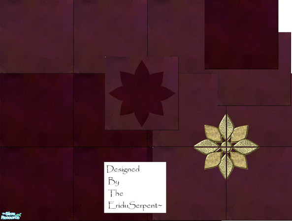 Sims 2 — Platos Panel & Floor Tile Set by eriduserpent — A deep burgandy wall panel, plain but striking with a number
