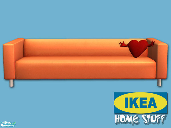 Sims 2 — Ikea Home Stuff - KlippanSofa  - Orange Vinyl by Shakeshaft — Part of a set of recolours of the
