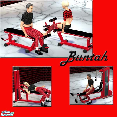 Sims 2 — Multipress Machine - Black CUSHIONS by buntah — This is part of my College Gym set. It requires University and