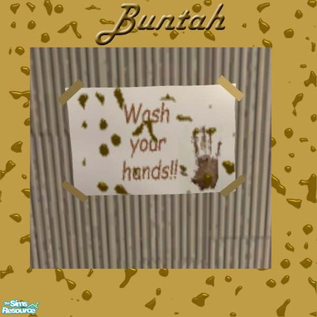 Sims 2 — "Wash Your Hands" sign by buntah — This is part of my Outhouse Blues set.