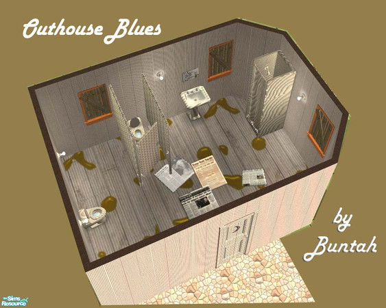 Sims 2 — Outhouse Blues by buntah — This is an outhouse set for your lowlife sims. And you should see the *dirty*
