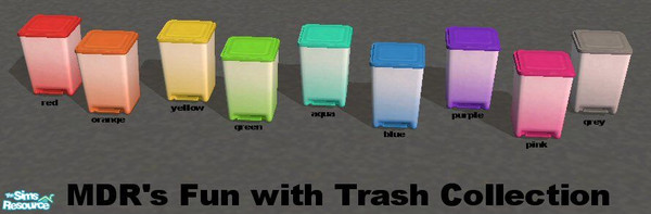 Sims 2 — "Fun with Trash" Garbage Cans by melissaroach — Is your sim tired on that drab garbage can? Give them