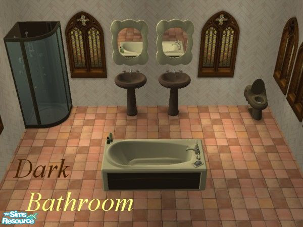 Sims 2 — Dark bathroom set by Malitia — Another bathroom set.