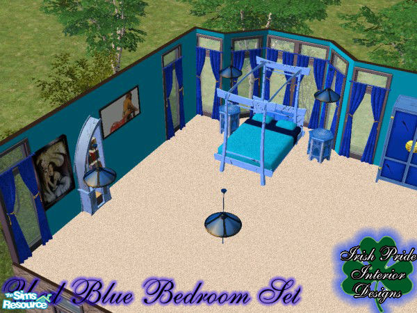Sims 2 — Used Blue Bedroom Set by Irish Pride — This Used bedroom set was the first set of the founding Mayor of