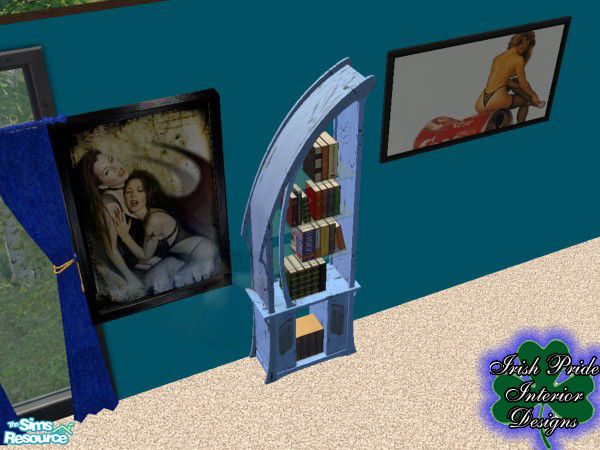 Sims 2 — Used Blue Bookcase by Irish Pride — This bookcase is where it all started. The only place to study your skills.