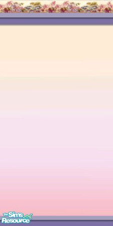 Sims 2 — Watercolor Angel Wall by Betsy4arts — This wall is in hues of vanilla and pink.There is a floral border at the