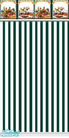 Sims 2 — KS_Green with border by Astarta — Striped kitchen set.
