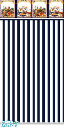 Sims 2 — KS_Blue with border by Astarta — Striped kitchen set.