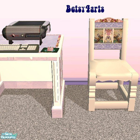 Sims 2 — WA Deskchair by Betsy4arts — This deskchair has vanilla wood and lovely floral and watercolor pictures.Betsy's
