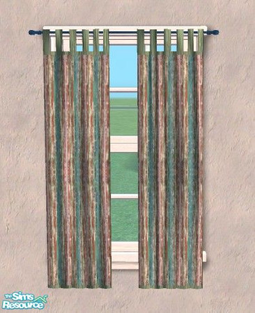 Sims 2 — Active Boys - Messy stripe Curtain by Bitzybus — Part of Active Boys Basic Room set. Don't forget the mesh! 